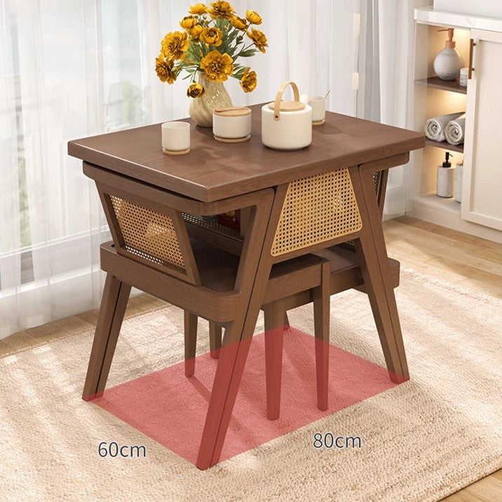 Space Saver Solid Wood Table with 2 Chairs Set