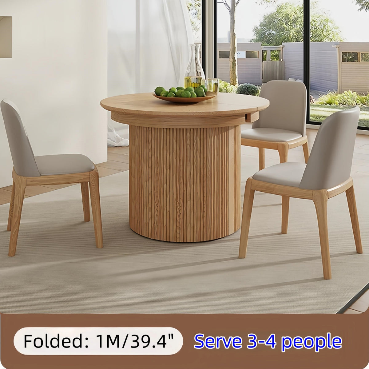 Solid Wood Extendable Round Dining Table – SPS FURNTIURE