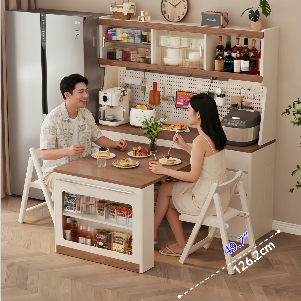 Solid Wood Sideboard Cabinet with Extendable Dining Table – SPS FURNTIURE