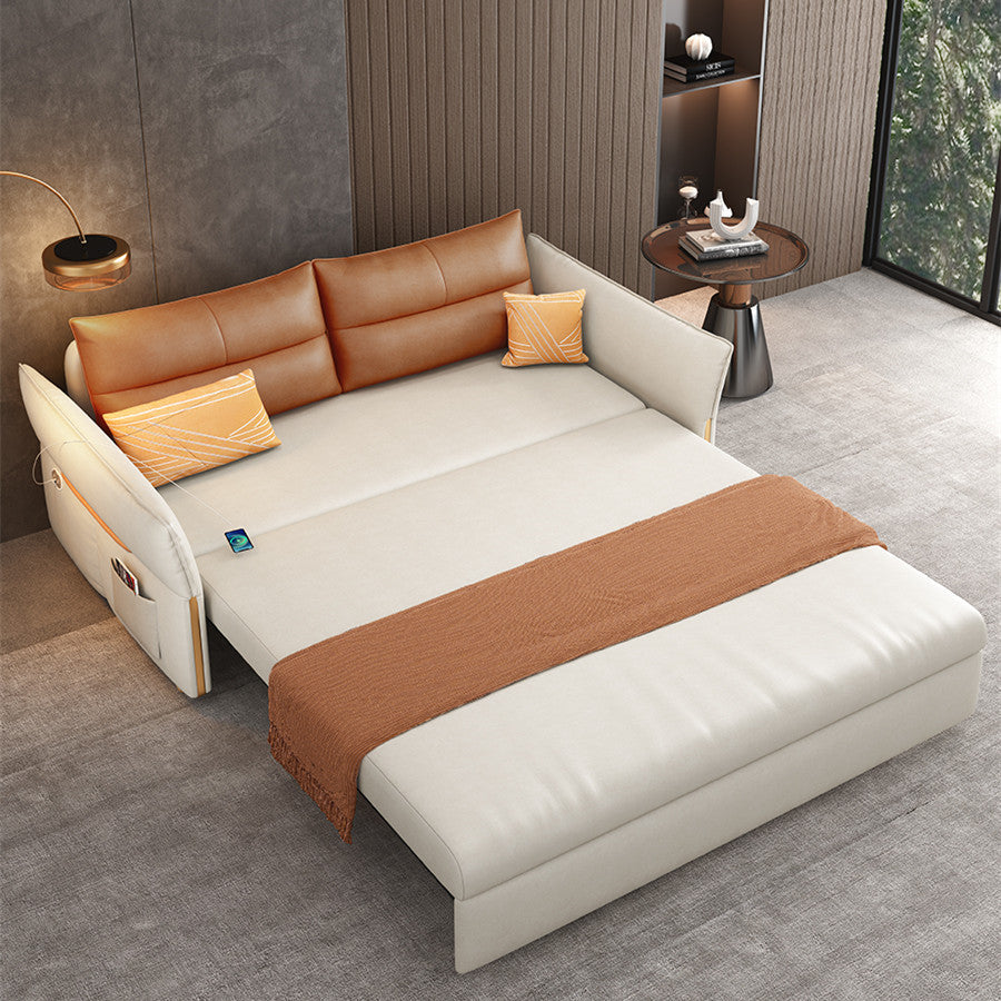 Remote Controlled Power Sleeper Sofa Bed with Underneath Storage Drawe
