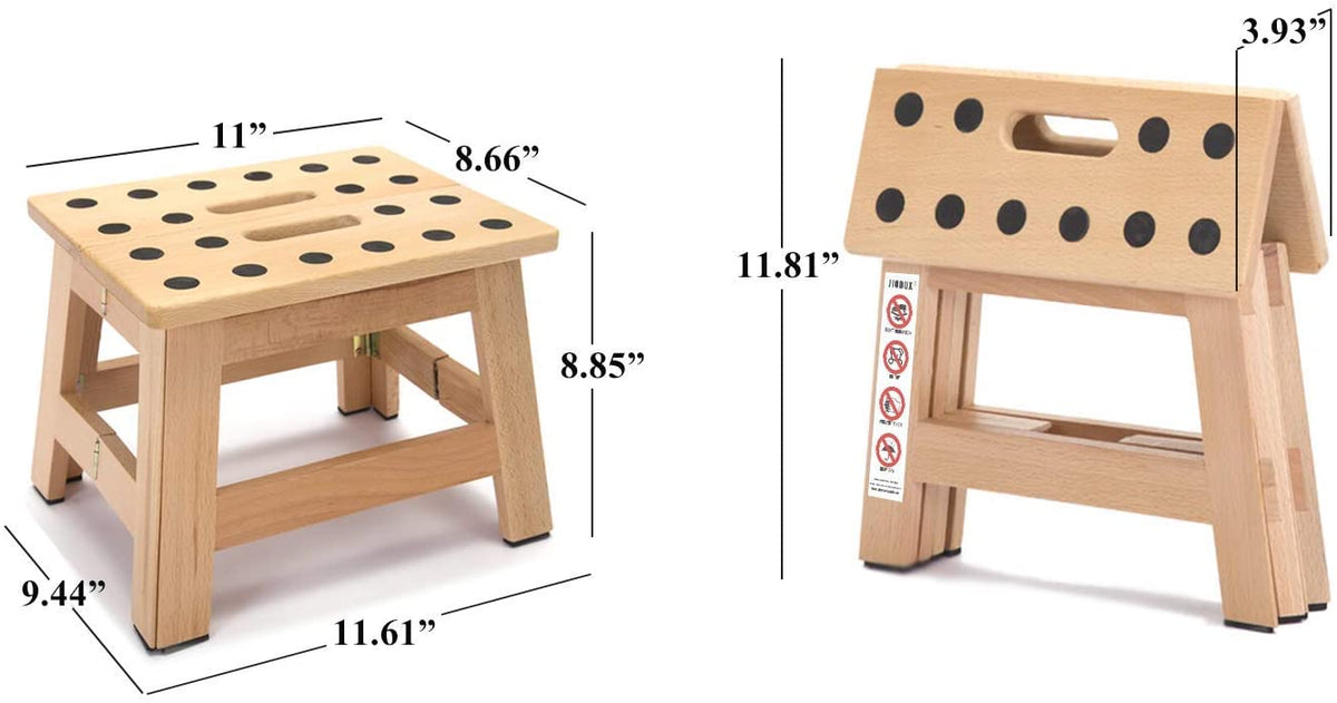 Folding wooden step discount stool for adults