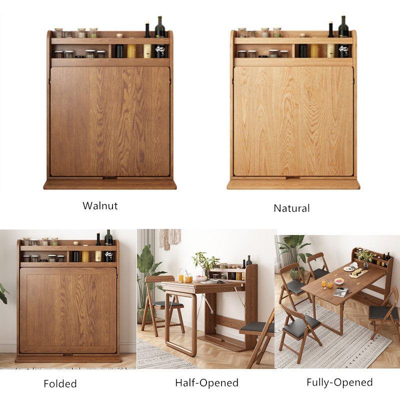 Solid Wood Folding Multifunctional Dining Table for Small Apartments ...