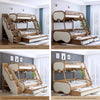 Twin over Full Bunk Bed with Underneath Storage Trundle and Drawer Stairs