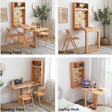 Mesa plegable montada en la pared, mesa de comedor multifuncional  deformable, ahorro de espacio, estante de decoración del hogar, escritorio  de