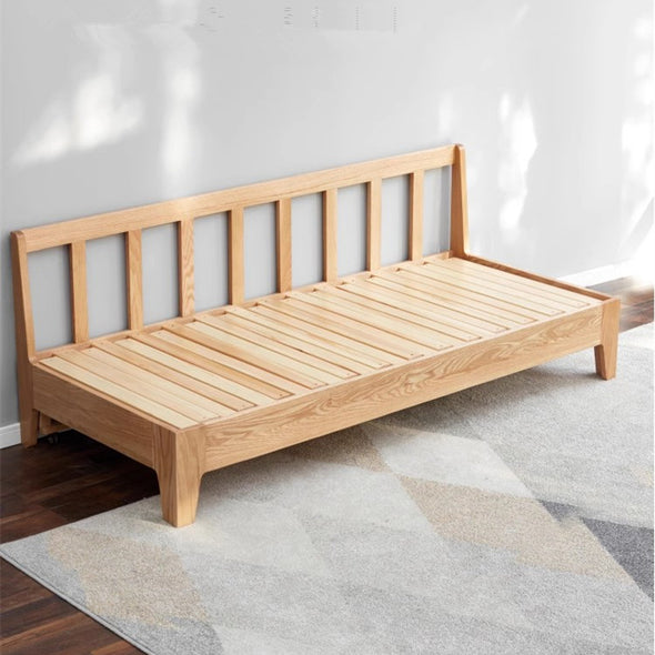 Japandi  Pull Out Sleeper Sofa Bed With Solid Wood Back Support
