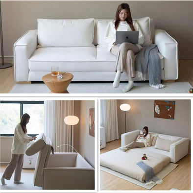 Nordic Minimalism Chenille Fabric Floor Sofa Bed
