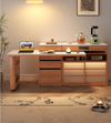 Rotating Island Table with Chair Storage and Sideboard Cabinet