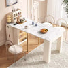 Modern Extendable Dining Table With 4 Marble Leaves and Storage Sideboard Cabinet