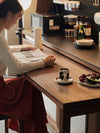 North America Black Walnut Wood Sideboard Cabinet with Rotating Desk