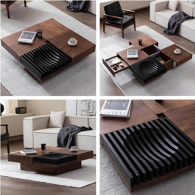 Modern Square Walnut Coffee Table