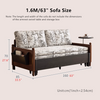 MARKSI Printed Fabric Sofa Bed with Rotating Armrest Table and Portable Storage Box
