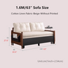 MARKSI Printed Fabric Sofa Bed with Rotating Armrest Table and Portable Storage Box
