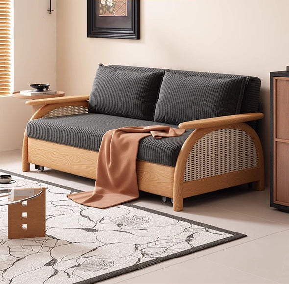 Multifunctional Corduroy Fabric Sofa Bed With Underneath Storage