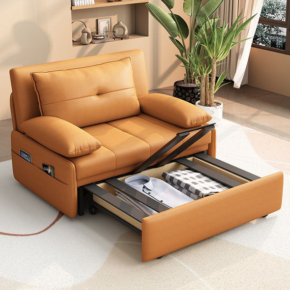 Leathaire Pull Out Sofa Bed with Underneath Storage Drawer