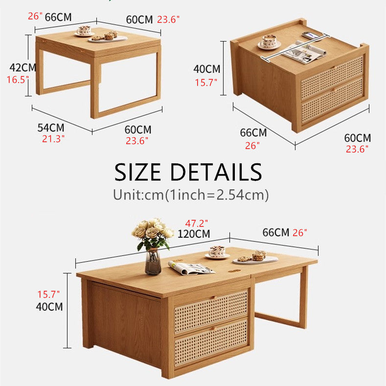 Deformable Combination Coffee Table With 2 Storage Drawers – SPS FURNTIURE