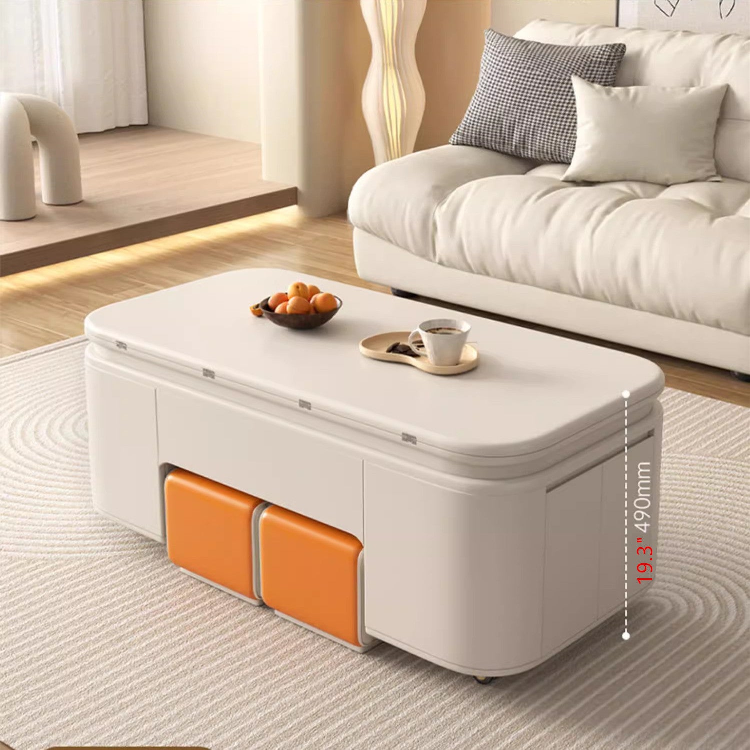 Minimalist Style Lifting Tabletop Multifunctional Coffee Table With St ...