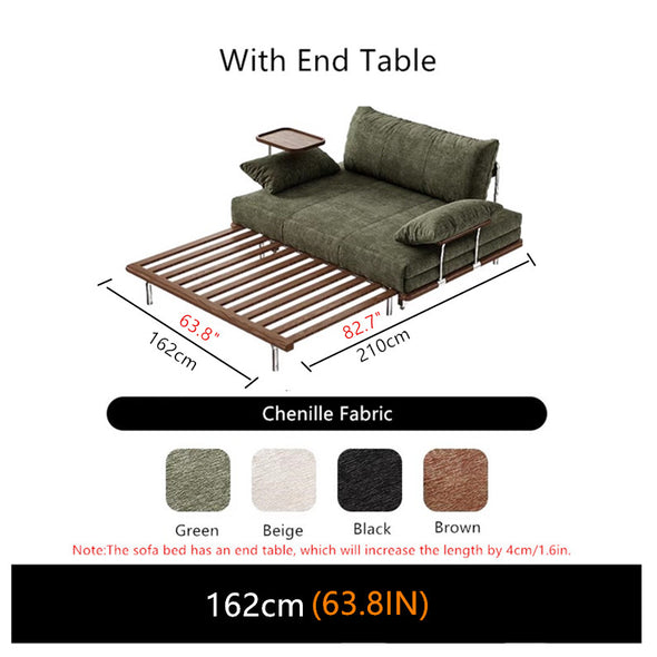 Modern Separate Pull-Out Sofa Bed with Armrest End Table