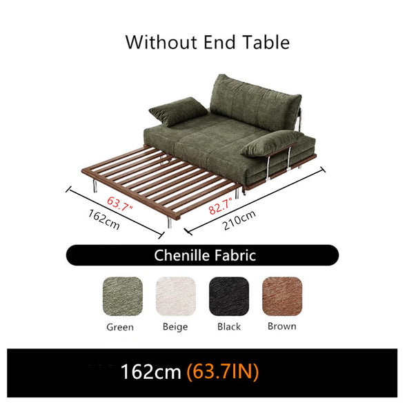 Modern Separate Pull-Out Sofa Bed with Armrest End Table