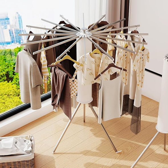 16 Poles Collapsible Retractable Foldable Clothing Drying Rack – SPS ...