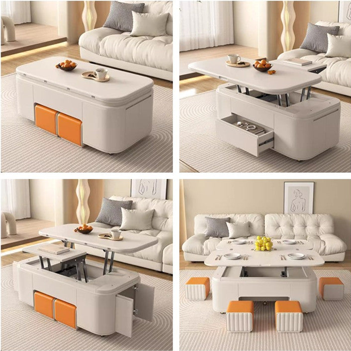 Minimalist Style Lifting Tabletop Multifunctional Coffee Table With St ...