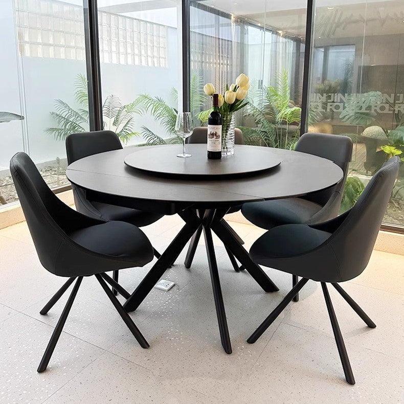 Rotating Extendable Rock Slab Top Round Dining Table – SPS FURNTIURE