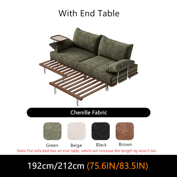 Modern Separate Pull-Out Sofa Bed with Armrest End Table