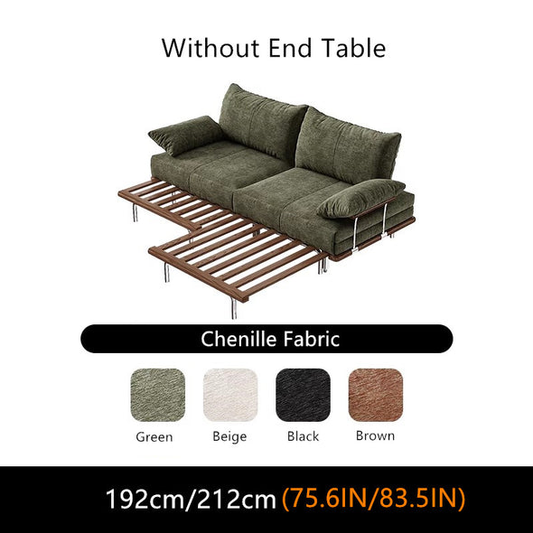 Modern Separate Pull-Out Sofa Bed with Armrest End Table