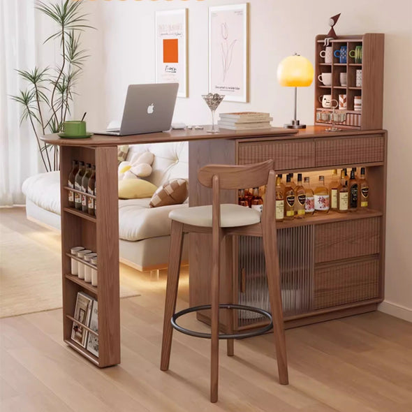 360 Degree Rotating Bar Table With Cabinet and Stools