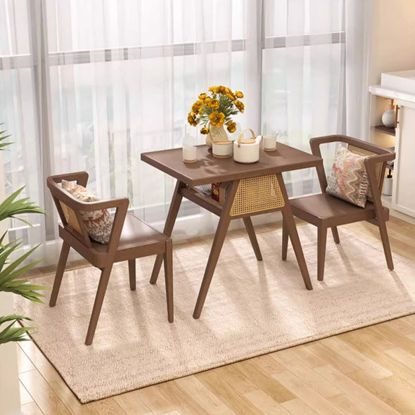 Space Saver Solid Wood Table with 2 Chairs Set