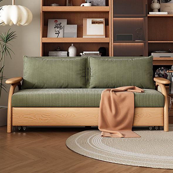 Multifunctional Corduroy Fabric Sofa Bed With Underneath Storage