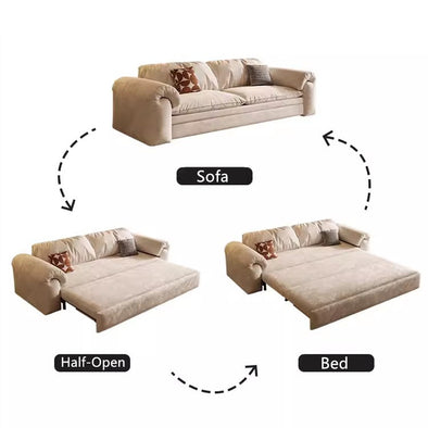 Multifunctional Matte Fabric Sleeper Sofa Bed with Underneath Storage