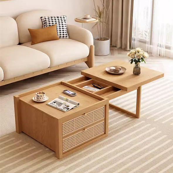 Deformable Combination Coffee Table With 2 Storage Drawers