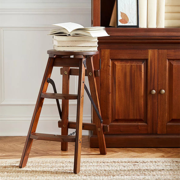 Heavy Load Solid Wood Step Stool For Adults