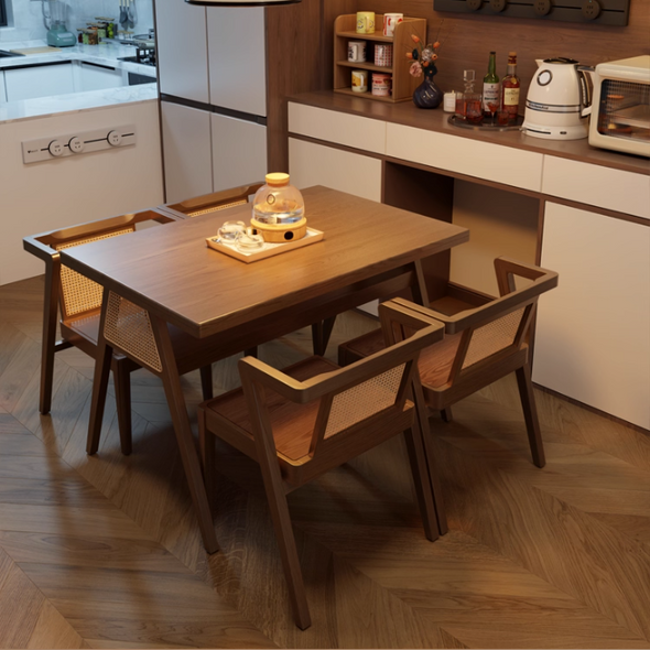 Space Saver Solid Wood Table with 2 Chairs Set