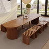 Modern Extendable Round Dining Table with Adjustable Tabletop Leaves