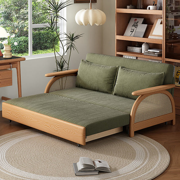 Multifunctional Corduroy Fabric Sofa Bed With Underneath Storage