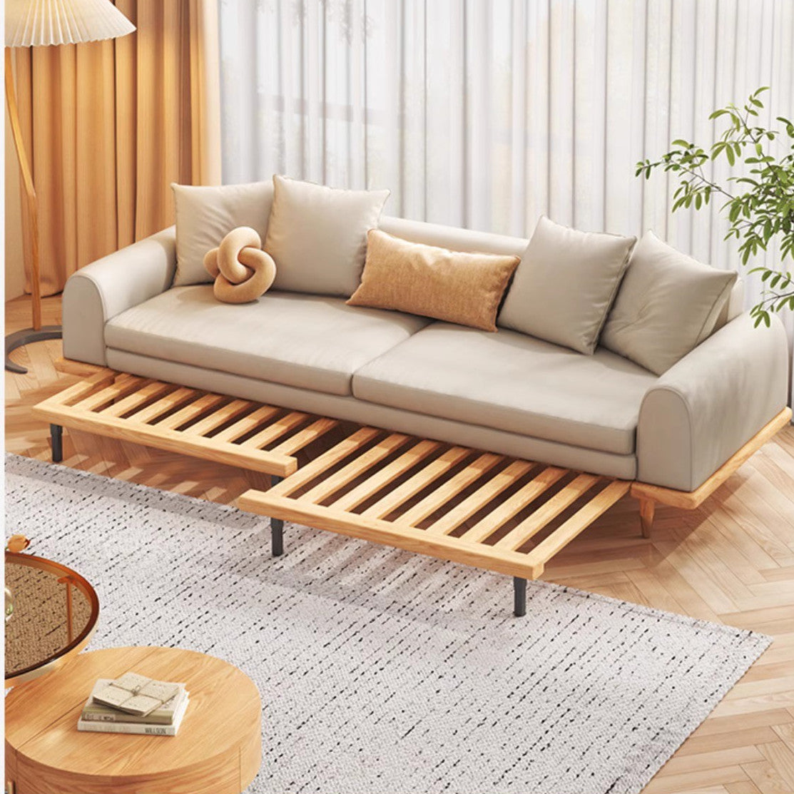 Japandi Minimalism Solid Wood Sofa Bed – SPS FURNTIURE