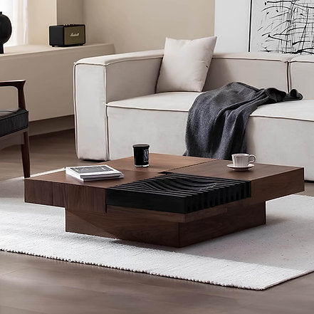 Modern Square Walnut Coffee Table