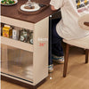 Multifunctional Extendable Kitchen Island Table with Sliding Countertop and  Ample Storage Cabinet