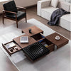 Modern Square Walnut Coffee Table