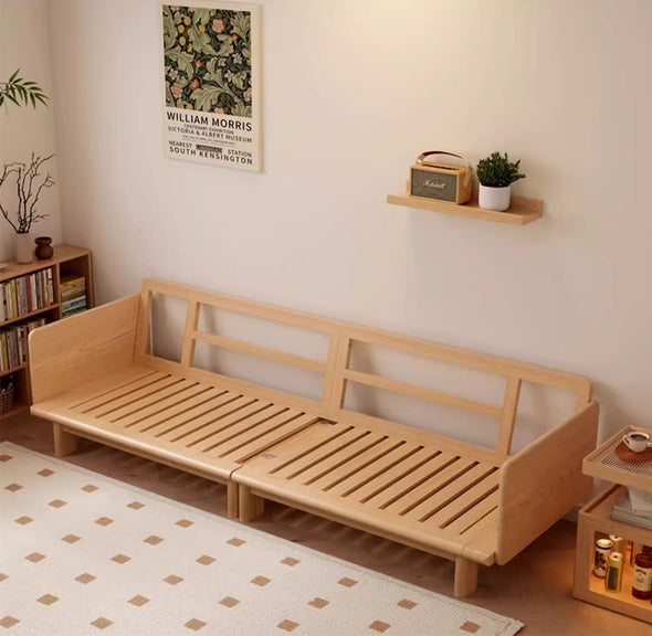 Japandi Solid Wood  Sofa Bed
