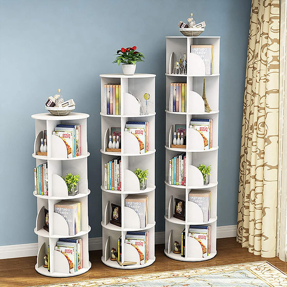 Rotating Stackable Shelves Bookshelf Organizer
