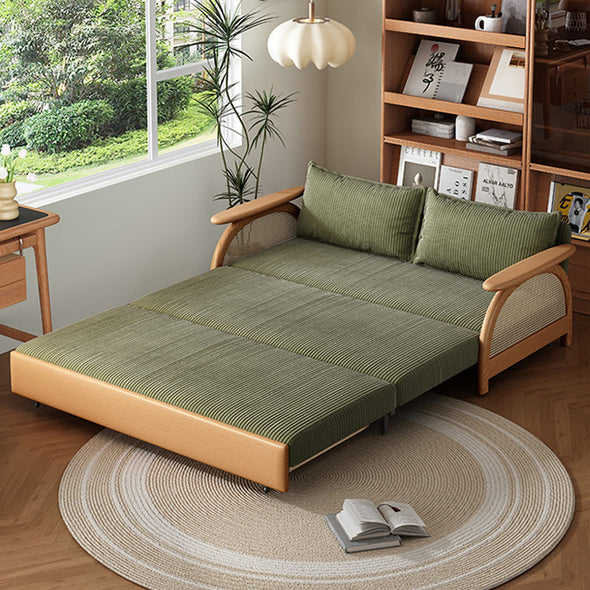 Multifunctional Corduroy Fabric Sofa Bed With Underneath Storage