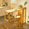 Bamboo Bar Table with Storage Rack natural
