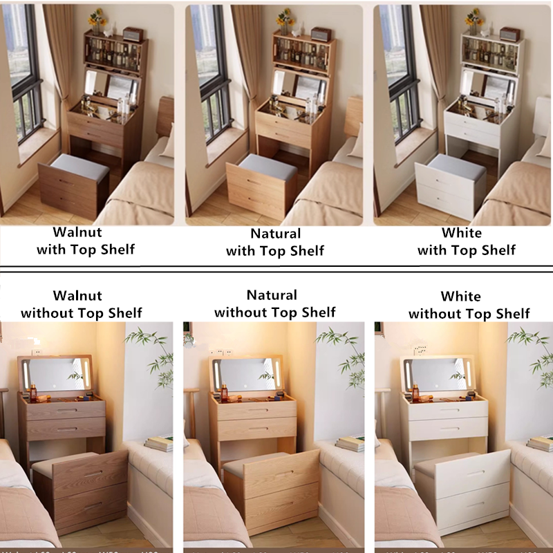 ultra modern dressing table JASIWAY Modern Dressing Table with Sintered Stone Top and Spacious Drawers