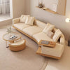 Japandi Solid Wood Curved Sofa
