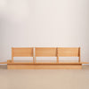 Japandi Solid Wood Sofa with Storage Underneath