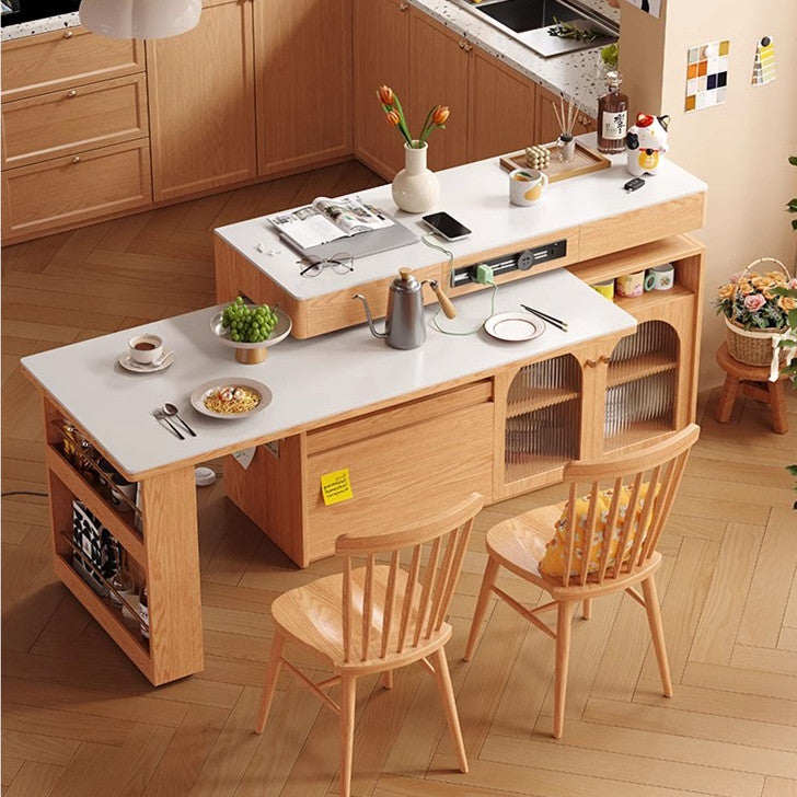 Full Rotating Kitchen Sintered Stone Kitchen Island with 180 Degree Rotating Table – SPS ...