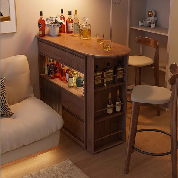 360 Degree Rotating Bar Table With Cabinet and Stools