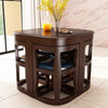 Space Saving Solid Wood Nesting Dining Table and Chairs Set